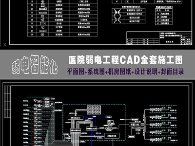 智能化醫(yī)院神經系統(tǒng) 弱電智能化工程全套CAD施工圖紙（含機房）的設計與施工全解析